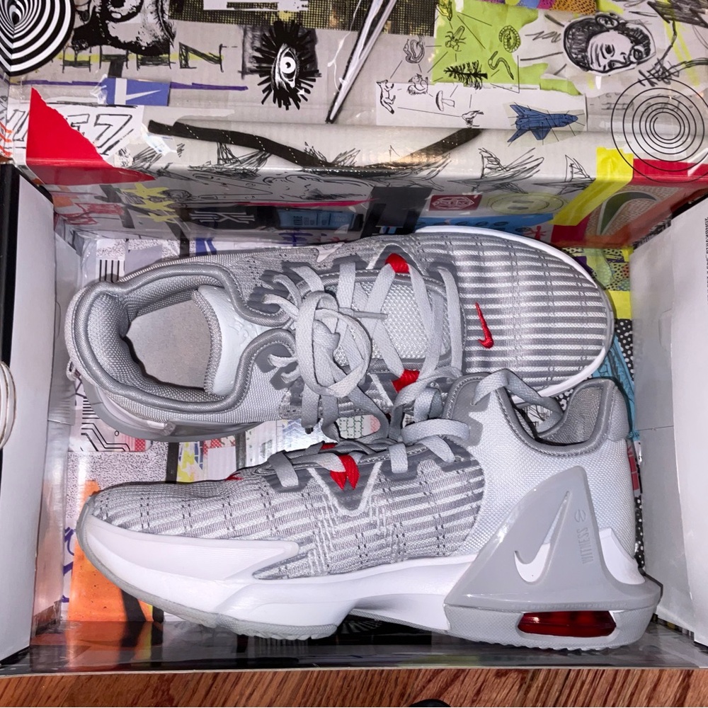 Nike Gray and Red Sneakers